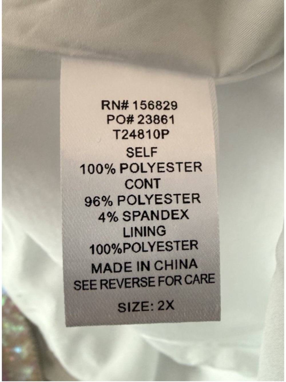 White Birch 2X Iridescent Sequin Bomber Jacket White Zip Front Plus Size - Picture 4 of 4